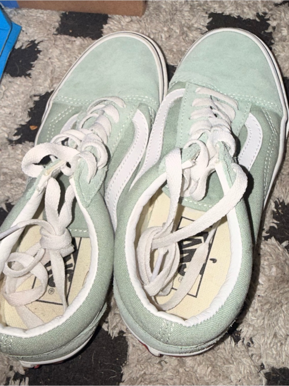 Vans Old Skool Sneakers in Mint Green and White